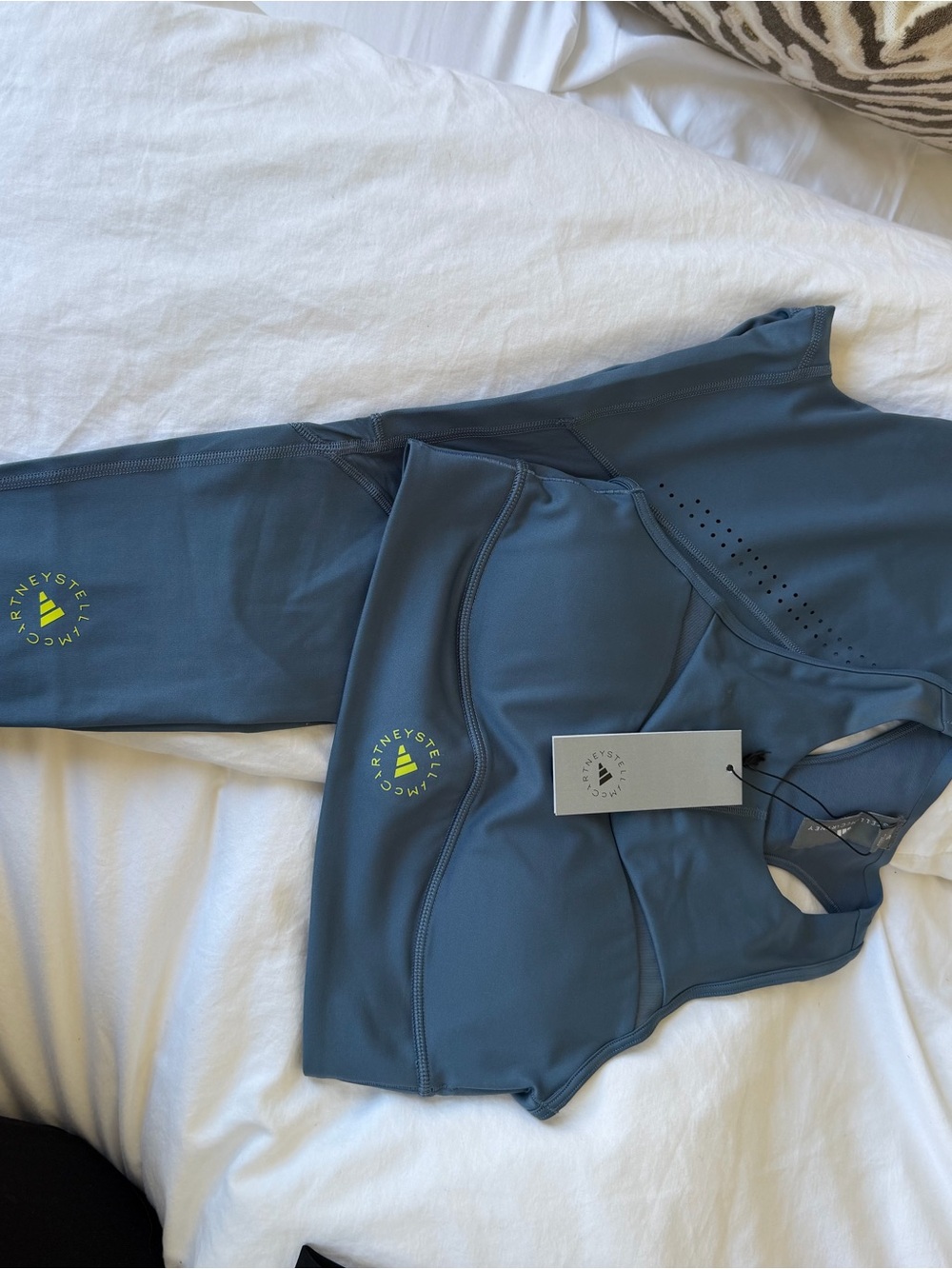 adidas Slate Blue Sports Bra and Leggings Set